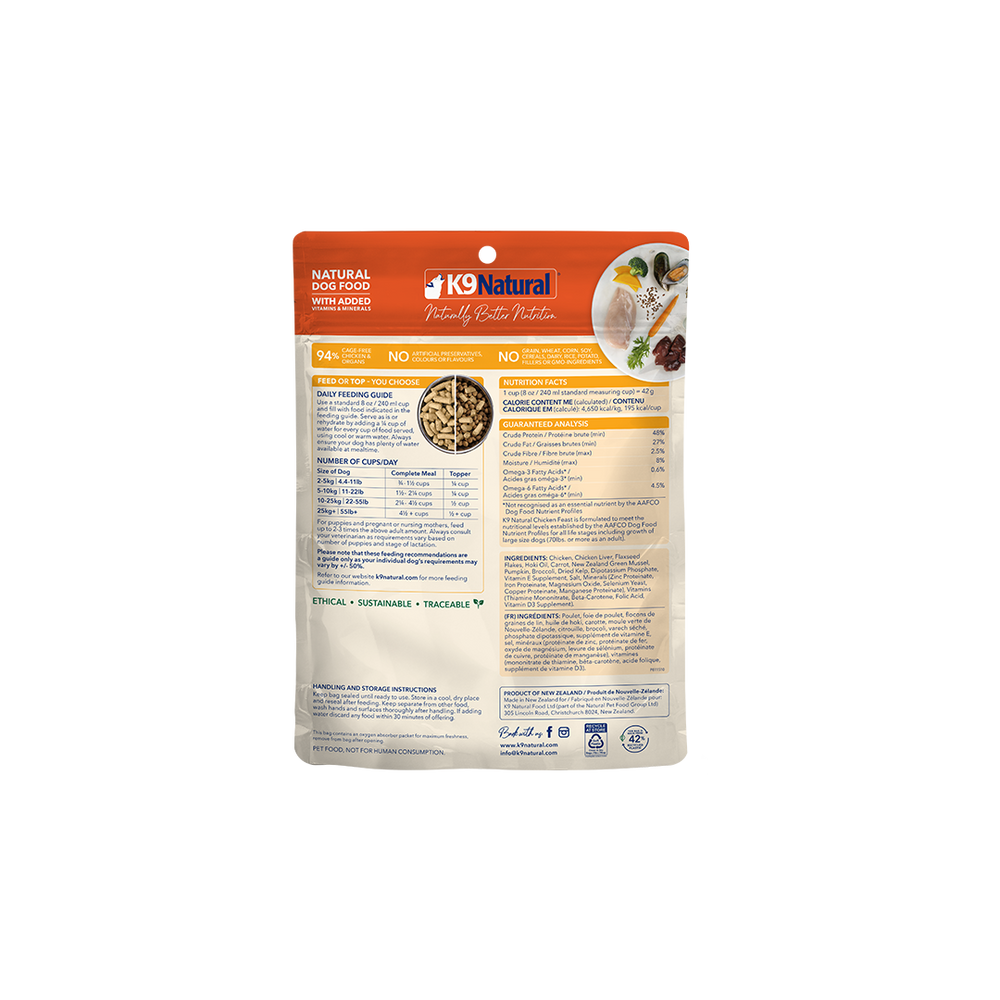 Chicken Feast Freeze-Dried Dog Food